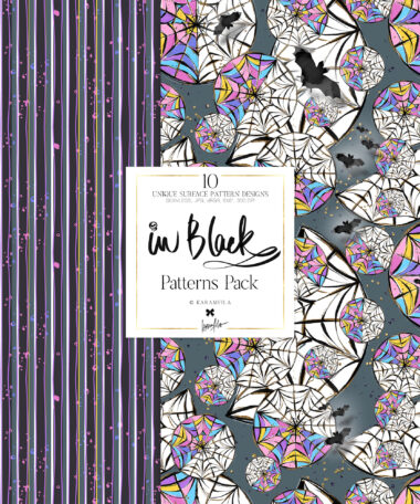 Wednesday inspired surface patterns Addams digital paper pack